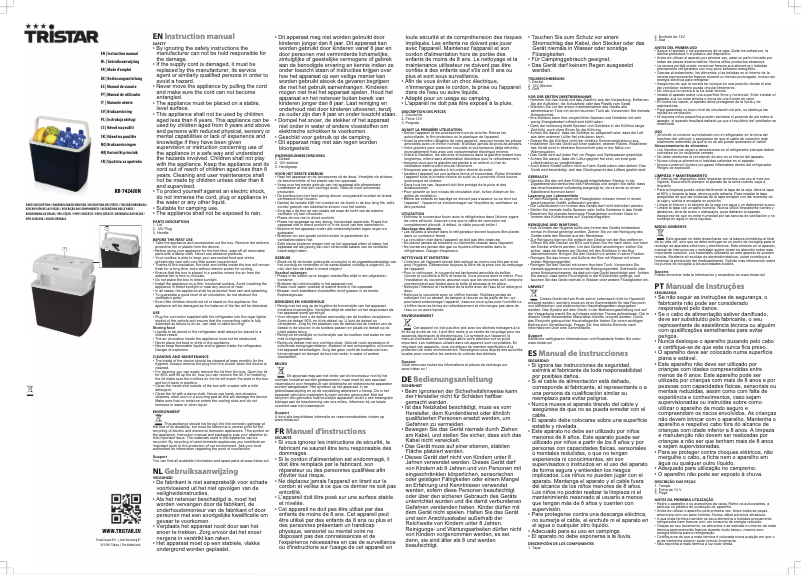 Page 1 de la notice Manuel utilisateur TriStar KB-7424JUN