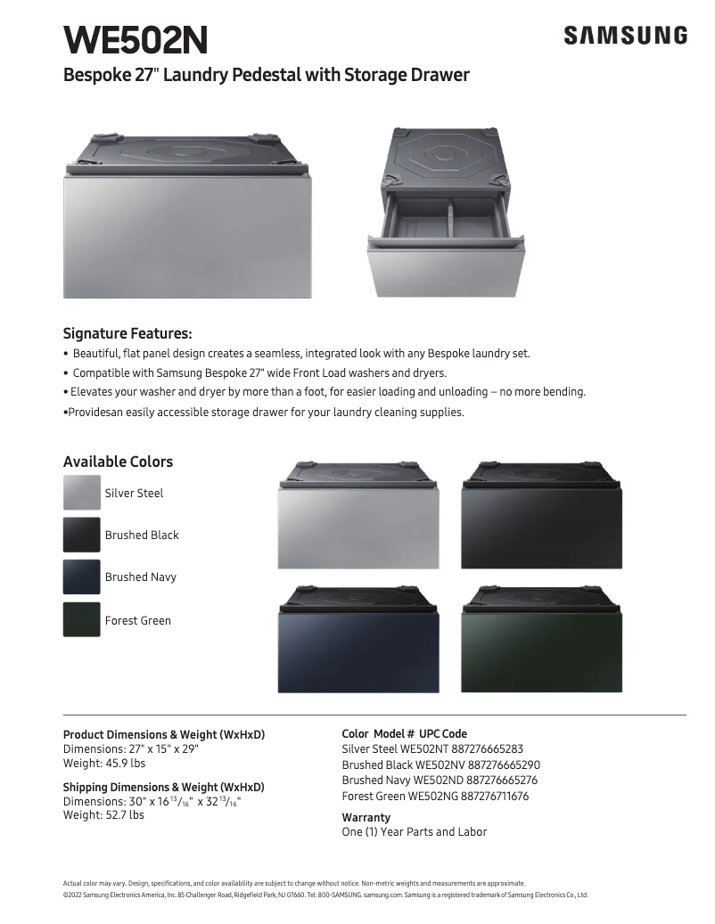 Image de la première page du manuel de l'appareil WE502NV