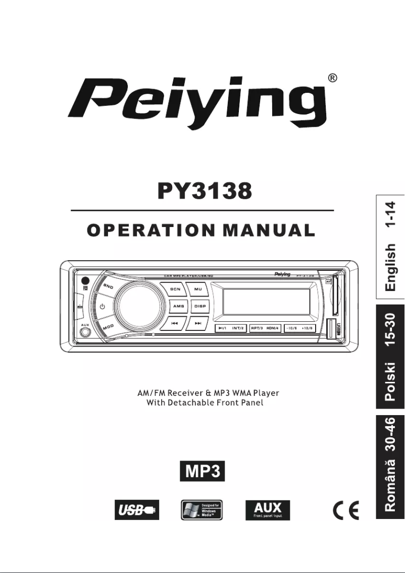 Página 1 del manual Manual de usuario Peiying PY-3138