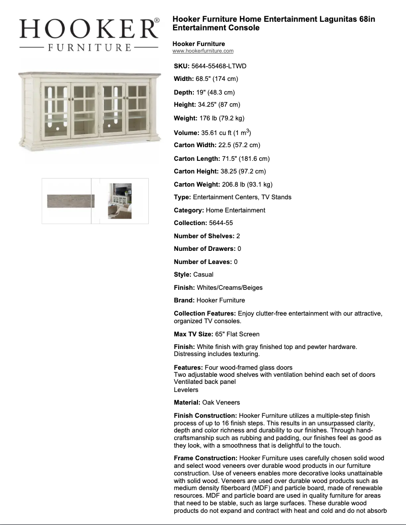 Page n°1 - Manuel utilisateur Hooker 5644-55468-LTWD