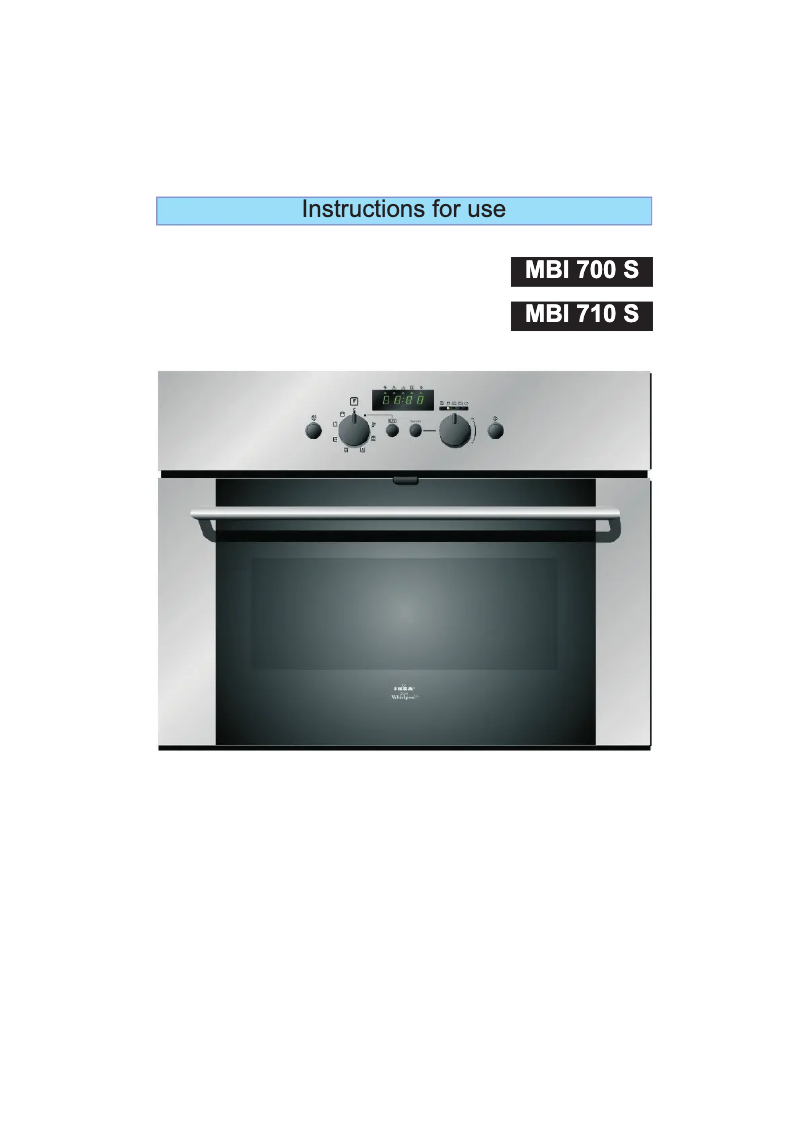 Imagen de la primera página del manual del dispositivo MBI 710 S