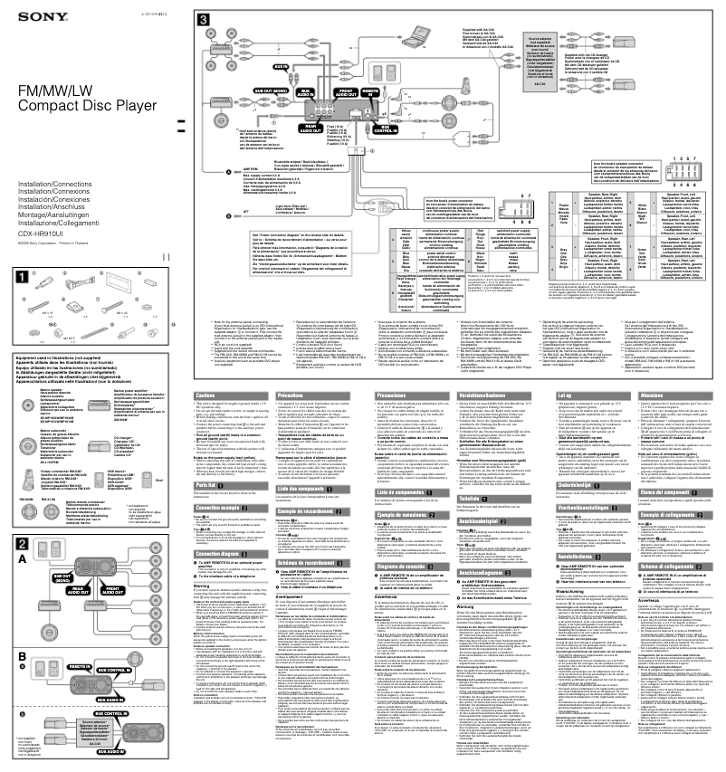 Image de la première page du manuel de l'appareil CDX-HR910UI