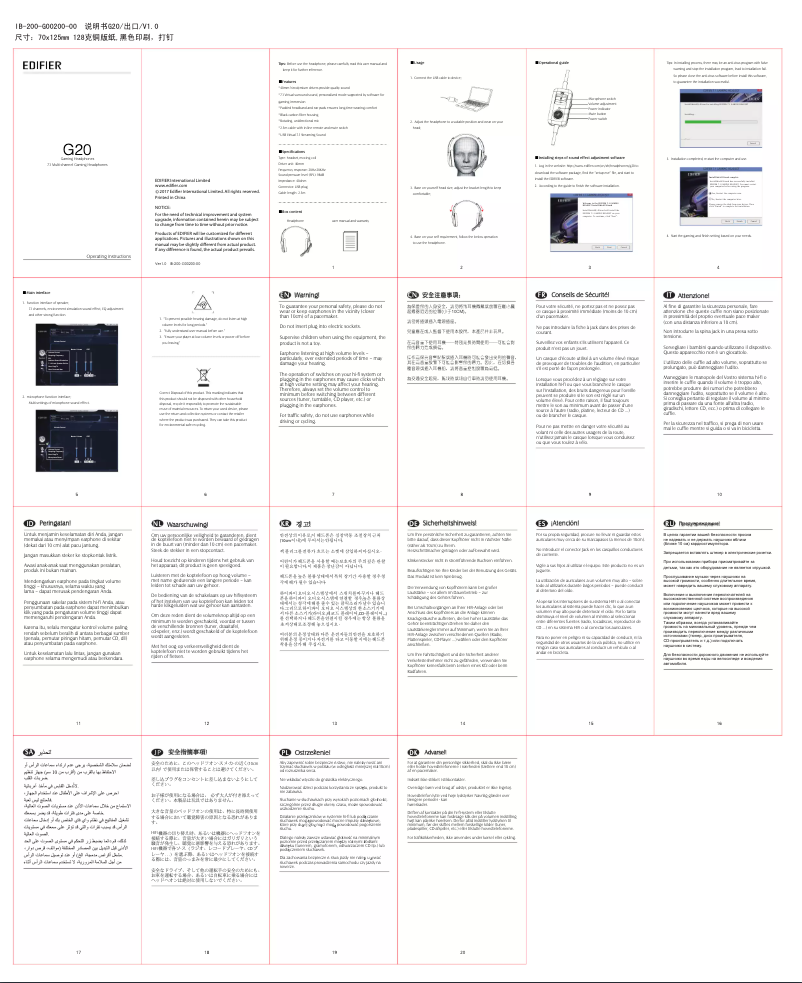 Image de la première page du manuel de l'appareil G20