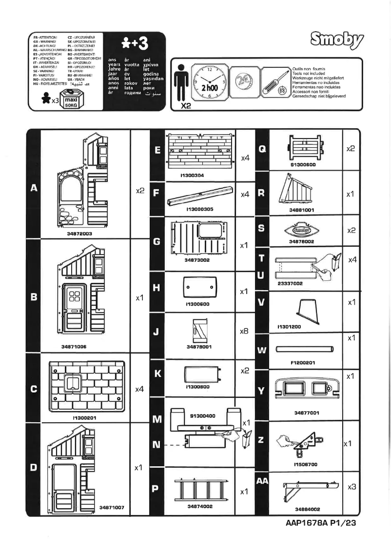 Page 1 de la notice Manuel utilisateur Smoby Duplex AAP1678A