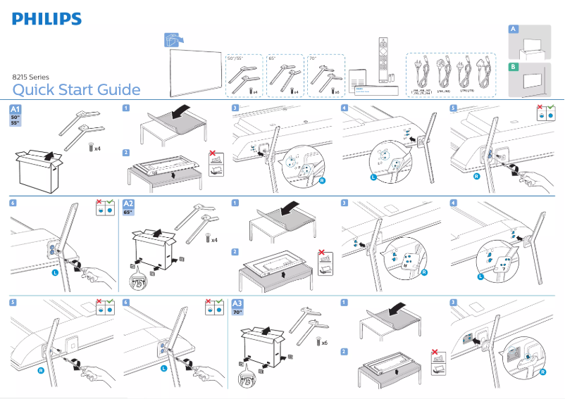 Page n°1 - Guide de démarrage rapide Philips 70PUT8215