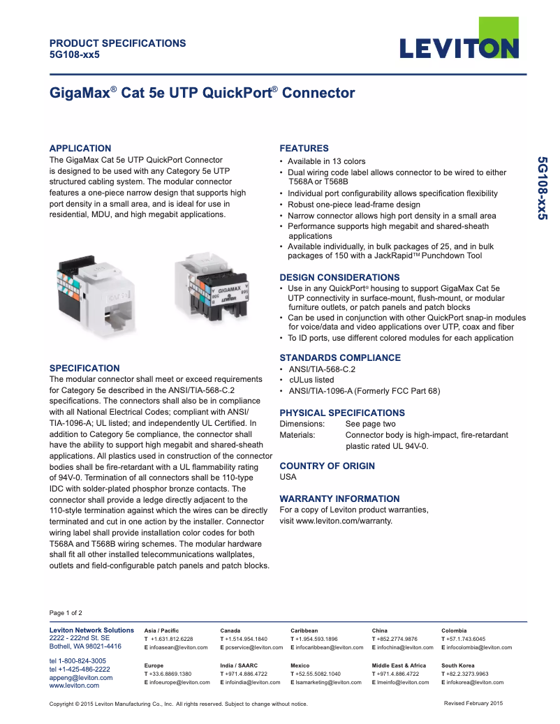Page 1 de la notice Manuel utilisateur Accu-Tech 5G108-JL5