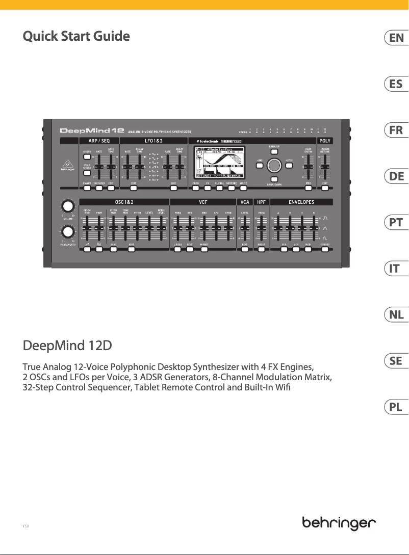 Image de la première page du manuel de l'appareil DeepMind 12D