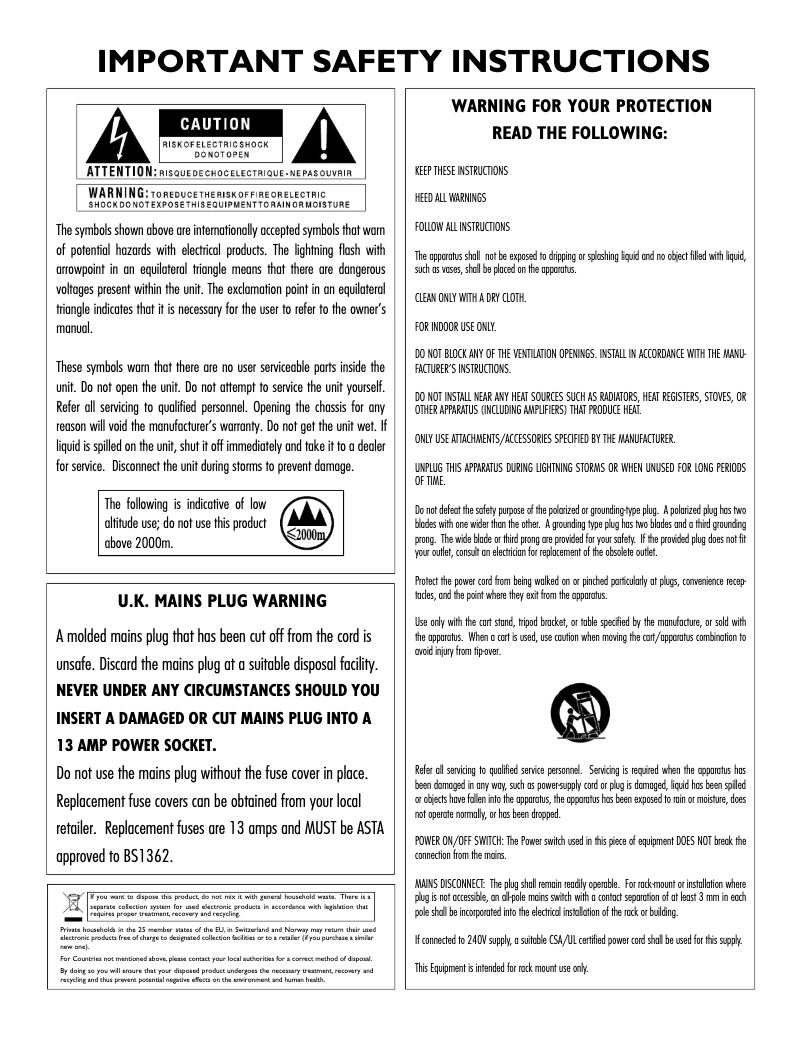 Image de la première page du manuel de l'appareil DriveRack PA2