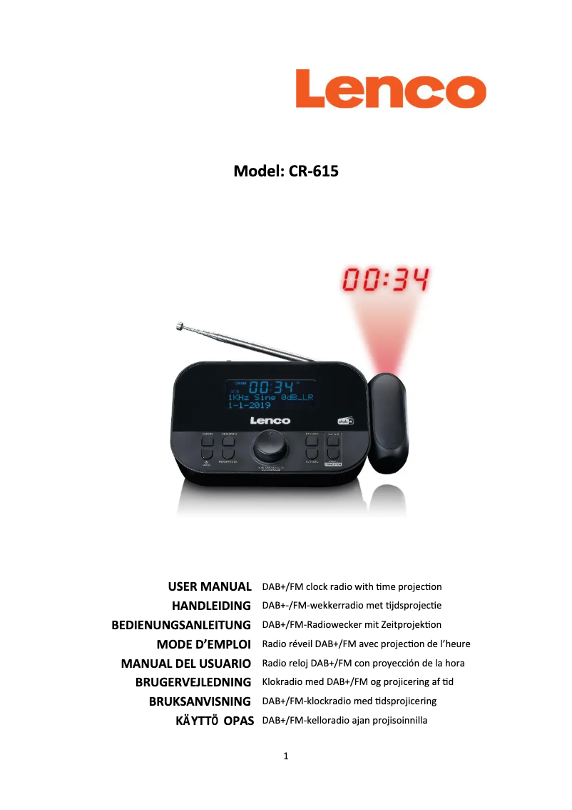 Page 1 de la notice Manuel utilisateur Lenco CR-615