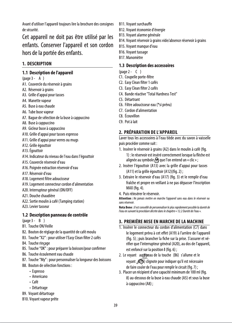 Page 1 de la notice Manuel utilisateur DeLonghi La Specialista Manual EC9335.M