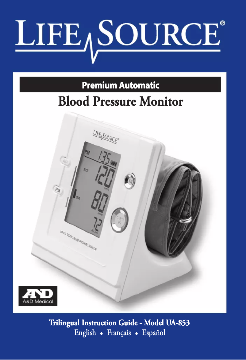 Page n°1 - Manuel utilisateur A&D Medical UA-853