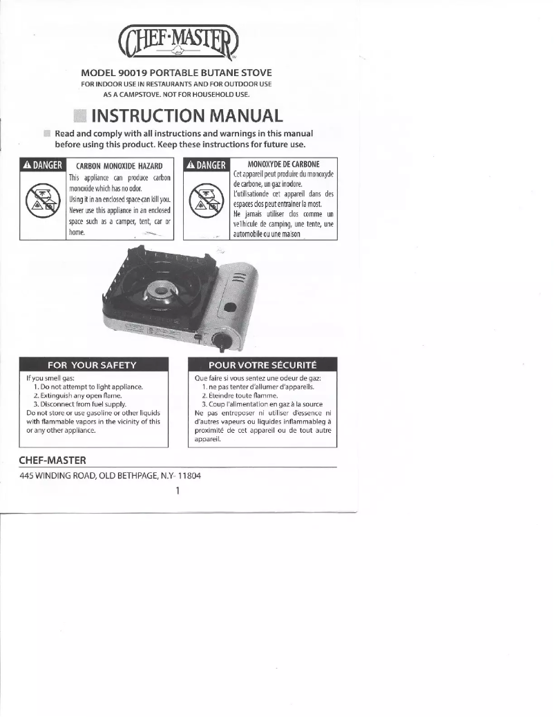 Image de la première page du manuel de l'appareil 90019