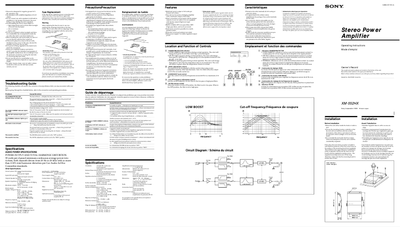 Page n°1 - Manuel utilisateur Sony XM-552HX
