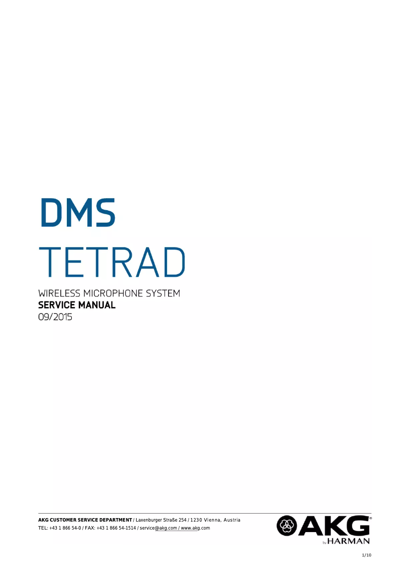 Image de la première page du manuel de l'appareil DHT Tetrad D5