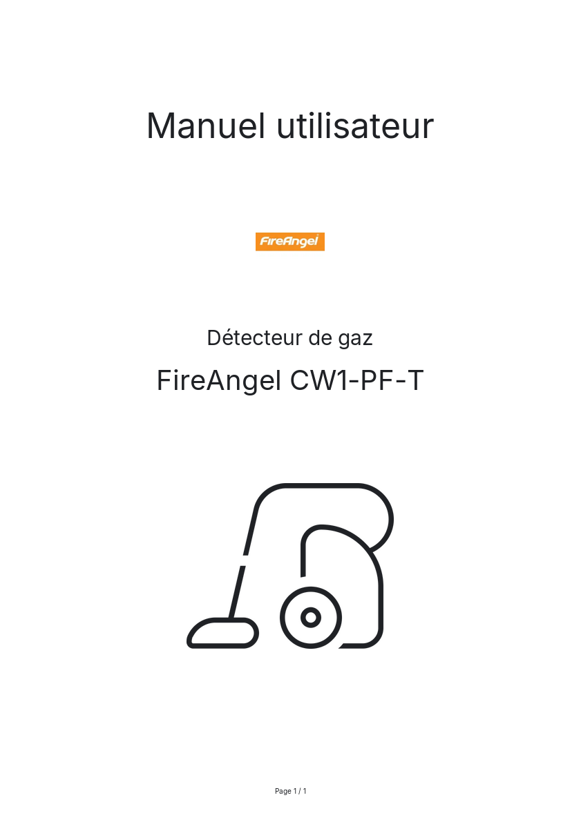 Image de la première page du manuel de l'appareil CW1-PF-T