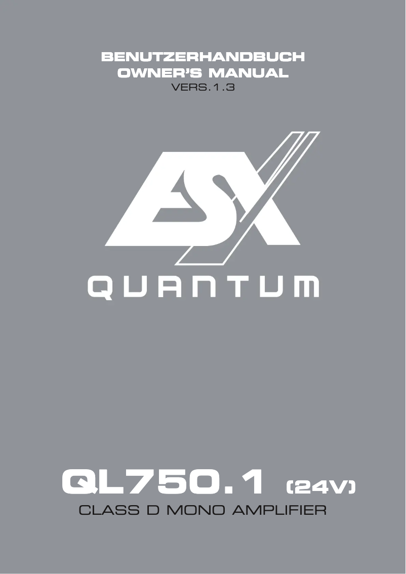 Image de la première page du manuel de l'appareil Quantum QL750.1