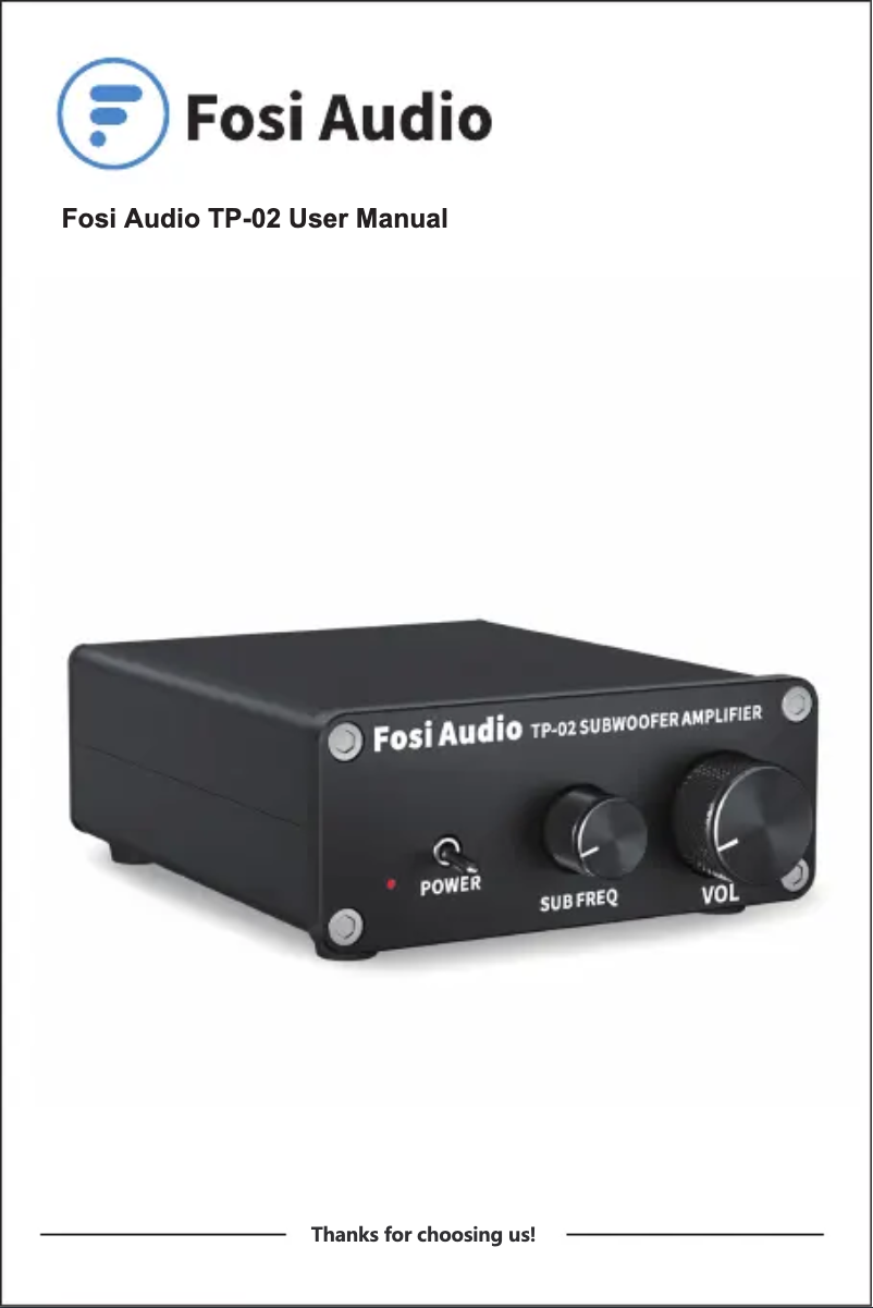 Page 1 de la notice Manuel utilisateur Fosi Audio TP-02