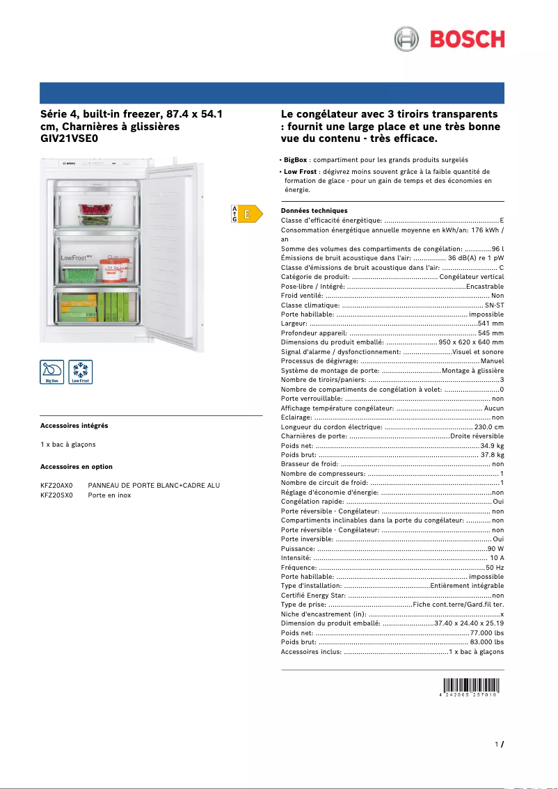 Image de la première page du manuel de l'appareil GIV21VSE0