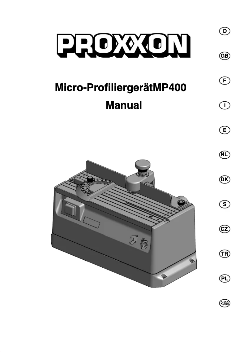 Page n°1 - Manuel utilisateur Proxxon MP 300