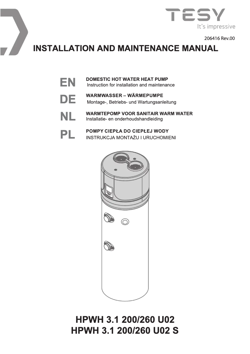 Image de la première page du manuel de l'appareil AquaThermica Eco 260