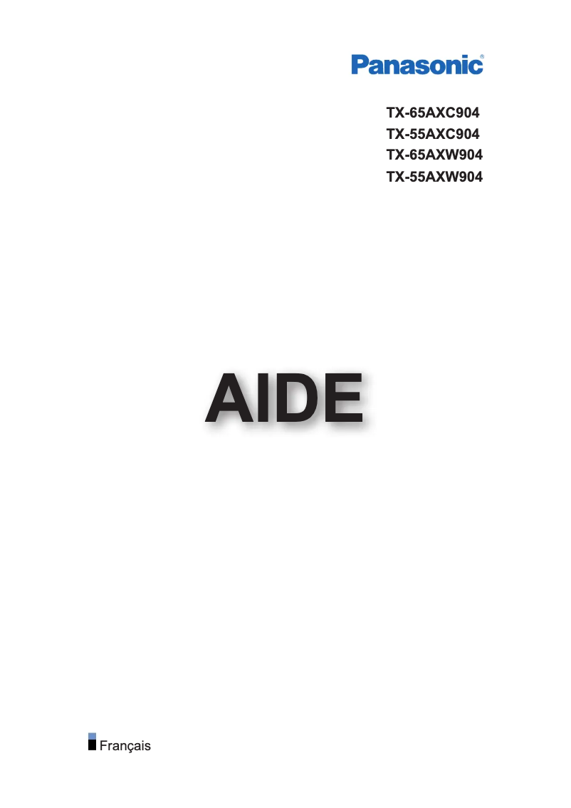 Image de la première page du manuel de l'appareil Viera TX-65AXW904