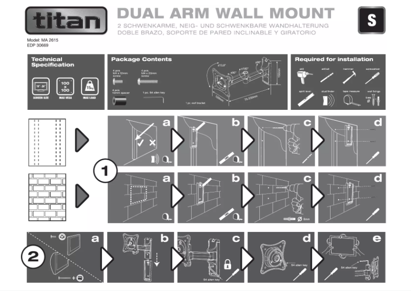 Page 1 de la notice Manuel utilisateur Titan MA 2615