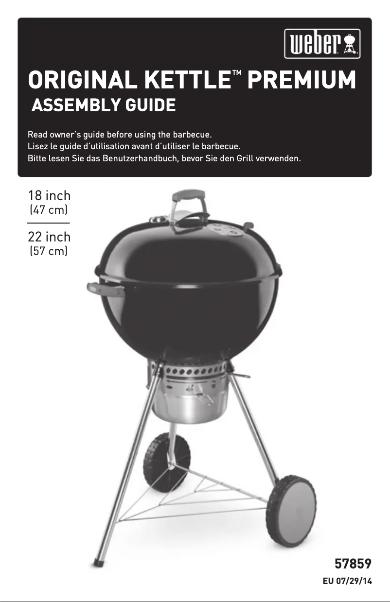 Page 1 de la notice Manuel utilisateur Weber Original Kettle Premium