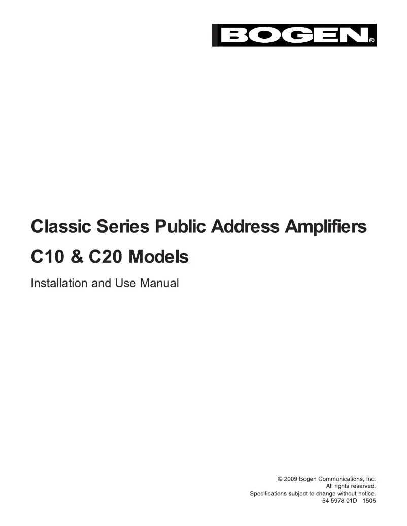 Page 1 de la notice Manuel utilisateur Bogen C20