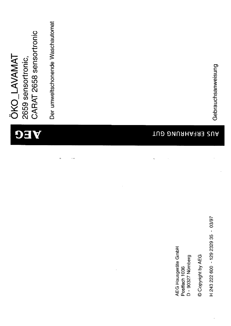 Page n°1 - Manuel utilisateur AEG Lavamat 2659