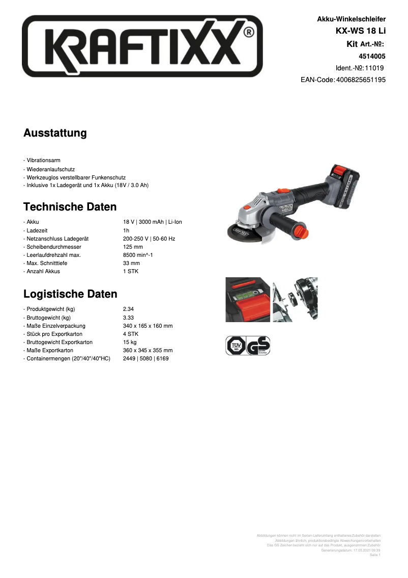 Image de la première page du manuel de l'appareil KX-WS 18 Li