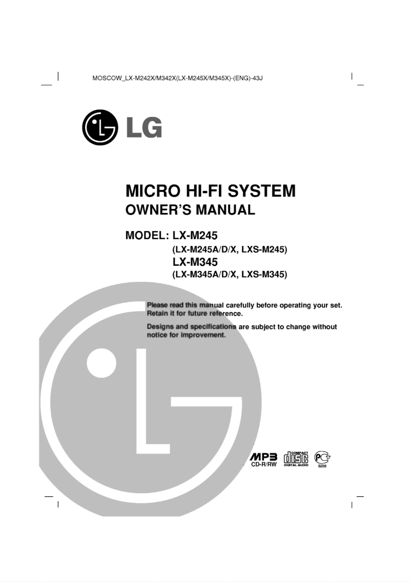 Page n°1 - Manuel utilisateur LG LX-M345