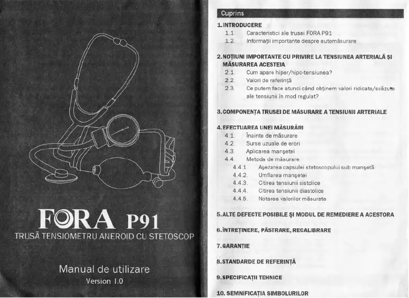 Page n°1 - Manuel utilisateur Fora P91