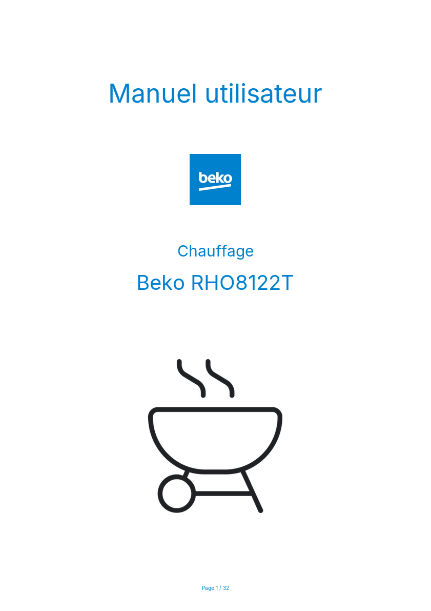 Image de la première page du manuel de l'appareil RHO8122T