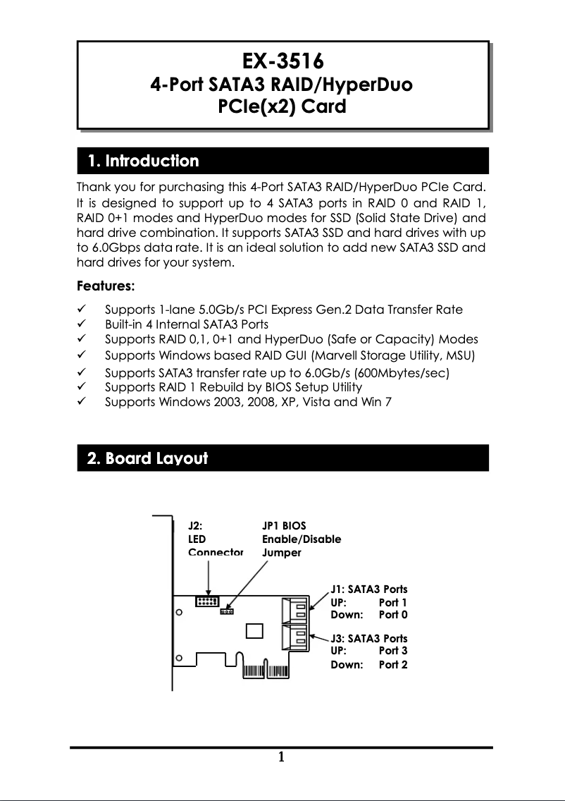 Page 1 de la notice Manuel utilisateur EXSYS EX-3516