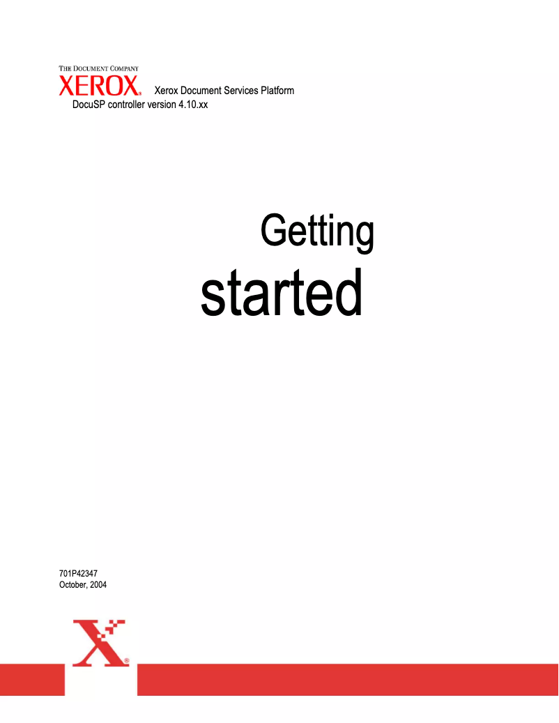 Image de la première page du manuel de l'appareil DocuColor 7000