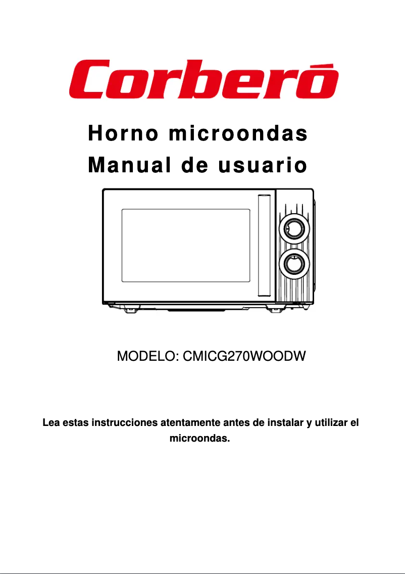 Image de la première page du manuel de l'appareil CMICG270WOODW