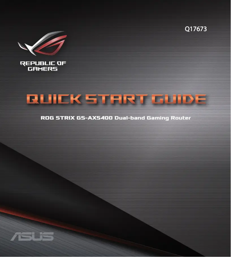 Image de la première page du manuel de l'appareil ROG Strix GS-AX5400
