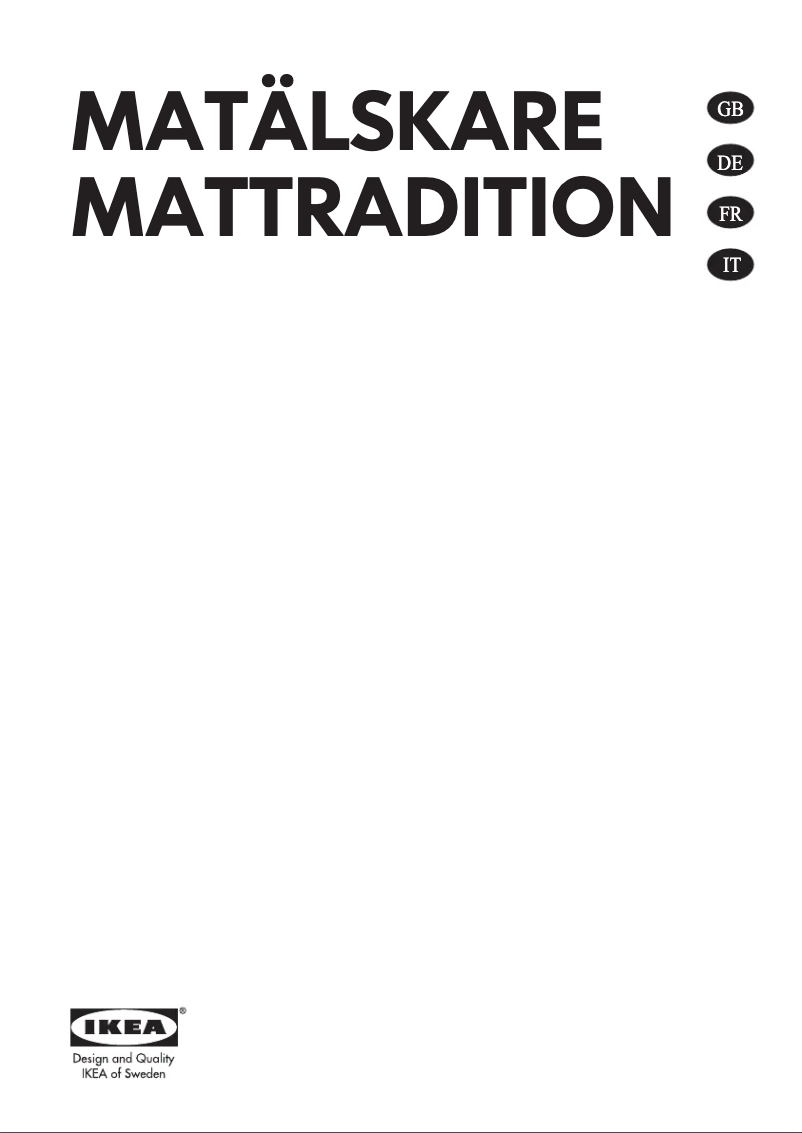 Page 1 de la notice Manuel utilisateur Ikea MATTRADITION 503.687.84