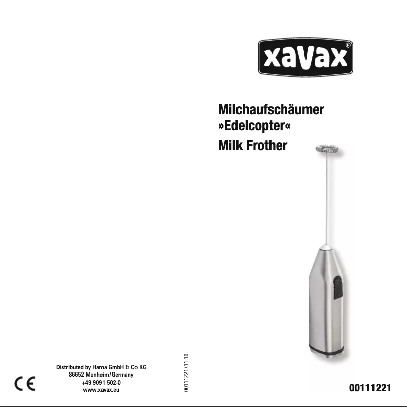 Page 1 de la notice Manuel utilisateur Xavax Edelcopter