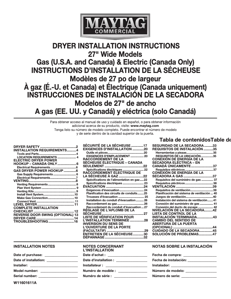 Image de la première page du manuel de l'appareil MGDP585GW