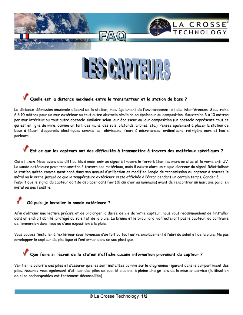 Image de la première page du manuel de l'appareil TX141TH-BCHV3