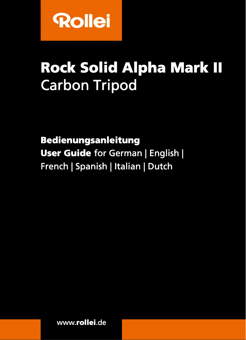 Image de la première page du manuel de l'appareil Rock Solid Alpha Mark II