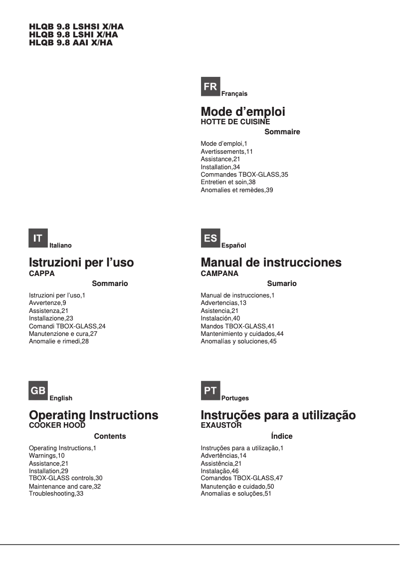 Page 1 de la notice Manuel utilisateur Hotpoint Ariston HLQB 9.8 LSHI X/HA