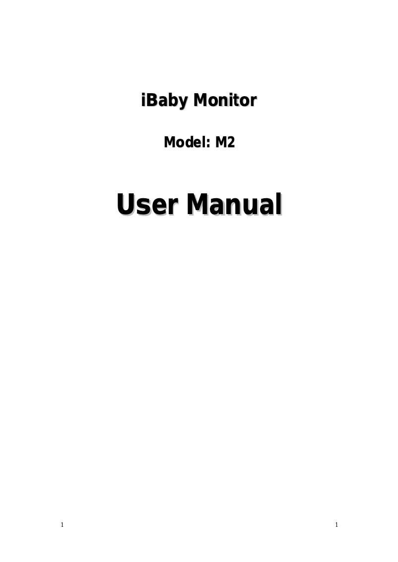 Page n°1 - Manuel utilisateur iBaby M2S