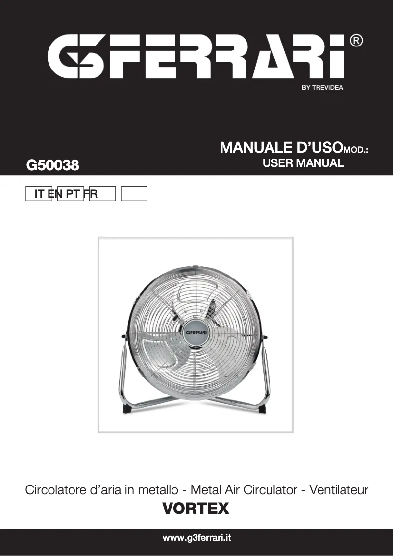 Page 1 de la notice Manuel utilisateur G3 Ferrari Vortex G50038