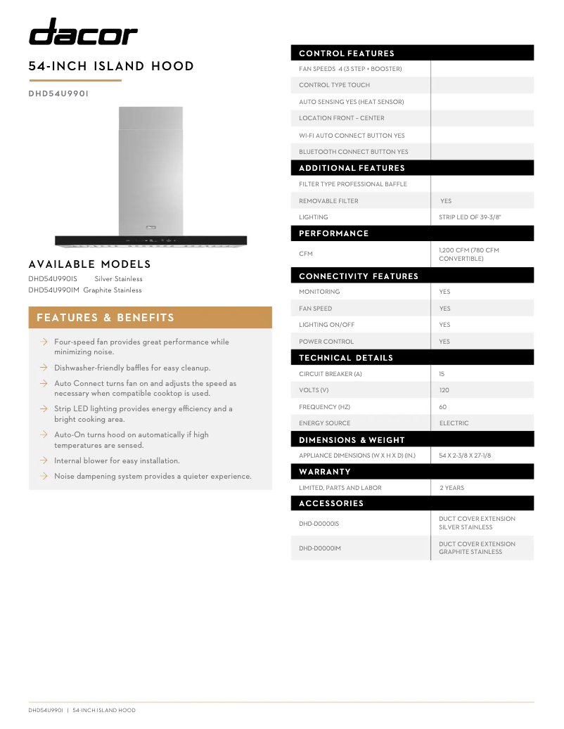 Image de la première page du manuel de l'appareil DHD54U990IS