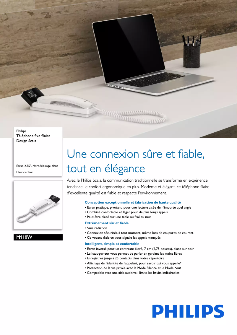 Image de la première page du manuel de l'appareil Scala M110W