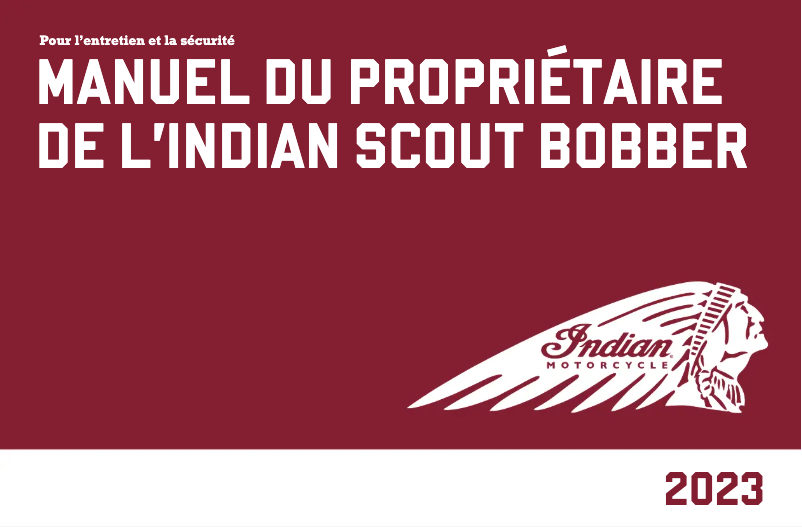 Page 1 de la notice Manuel utilisateur Indian Scout Bobber Twenty (2023)