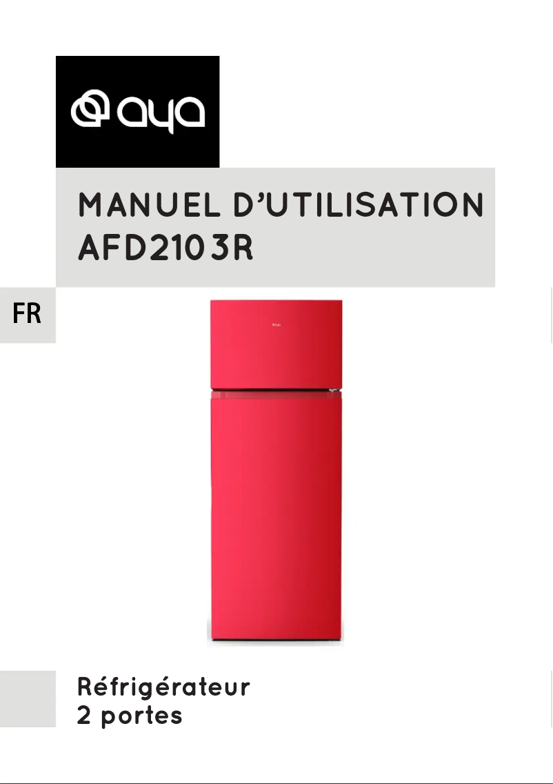 Page n°1 - Manuel utilisateur AYA AFD2103R