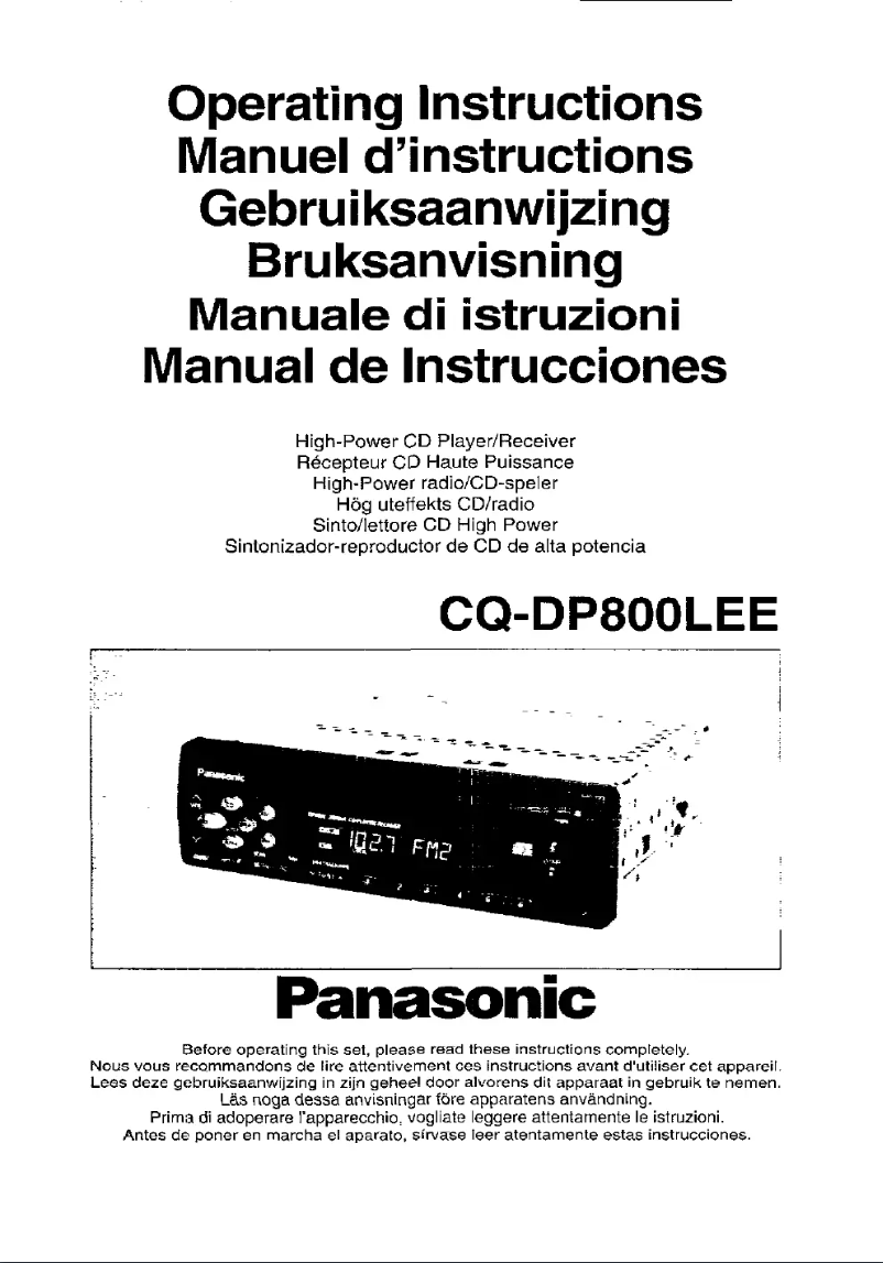 Page 1 de la notice Manuel utilisateur Panasonic CQ-DP800